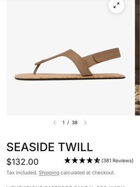 Feelgrounds Cork T-Strap Sandals | Size 7 | Blush Pink